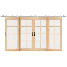 vidaXL - Schiebetür-beschlagsatz 400 Cm Edelstahl Silbern