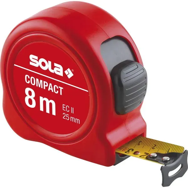 SOLA Rollbandmaß Compact EG-Prüfzeichen Genauigkeit II - 8 m