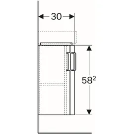Geberit Waschtischunterschrank 2 Türen 42,5 x 60,4 x 33 cm Hellgrau