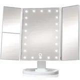 Retoo Kosmetikspiegel mit Beleuchtung LED Schminkspiegel Vergrößerungsspiegel 2X/3X Vergrößerung Touchschalter Makeup Spiegel USB oder Batteriebetrieben 180° Drehbar Natürliche Lichter