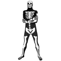 Morphsuits Kostüm Leuchtendes Skelett, Original Morphsuits - die Premium Suits für die besonderen Anlässe schwarz L