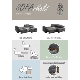 Jockenhöfer Eckcouch Polyester L-Form 3-Sitzer Grün