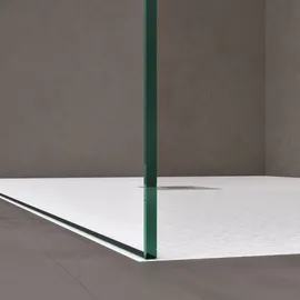 doporro Duschwand für Dusche Duschabtrennung 60x200cm Walk-In Dusche 10mm ESG-Sicherheitsglas Milchglas-Streifen inkl. Nanobeschichtung Bremen02MS