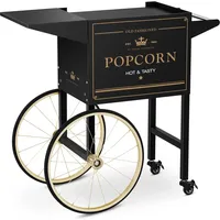 Royal Catering Wagen für Popcornmaschine Popcorntrolley 2 Bremsen schwarz & golden