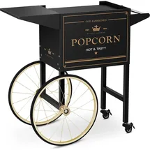 Royal Catering Wagen für Popcornmaschine Popcorntrolley 2 Bremsen schwarz & golden