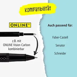 Online Schreibgeräte Rollerball-Minen Gelschreiberminen 0,7 mm Schwarz