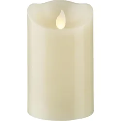 LED Kerze Twinkle Echtwachs mechanisch bewegte Flamme Timer H: 12,5cm creme