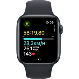 Apple Watch SE 2023 GPS 44 mm Aluminiumgehäuse mitternacht, Sportarmband mitternacht M/L