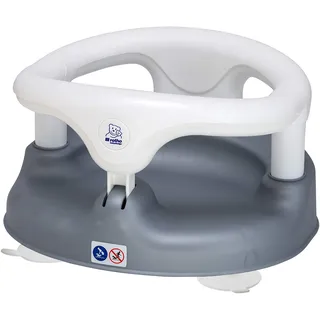 Rotho Babydesign Badewannensitz grau - Rutschfeste und hoher Sitzkomfort mit Kindersicherung - Sitzhilfe - Badesitz