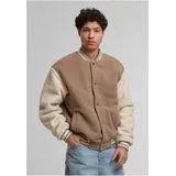 URBAN CLASSICS Teddy Collegejacke Dunkeltaupe XXL