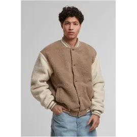 URBAN CLASSICS Teddy Collegejacke Dunkeltaupe XXL