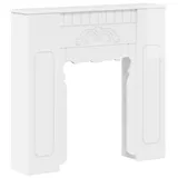 vidaXL Kaminumrandung Hochglanz Weiß 93 x 20 x 89 cm Holzwerkstoff - Weiß