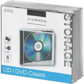 Vivanco CD/DVD Jewel Case, 5er Pack