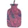 Fashy Wärmflasche mit Plüschbezug in abstraktem Geo, Rot/Marineblau, 2,0 L, 67391