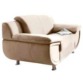 TRENDMANUFAKTUR Sessel Rondo Kunstleder 121 x 85 x 94 cm Beige mit Federkern