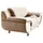 TRENDMANUFAKTUR Sessel Rondo Kunstleder 121 x 85 x 94 cm Beige mit Federkern