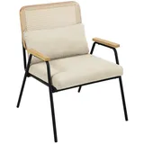 Svita Loungesessel Rattansessel Retrosessel Rattan Creme