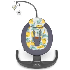 lionelo - Babywippe mit Melodie RALF 4xAA Betongrau + Fernbedienung - Grau/Gelb