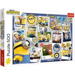 Trefl Puzzle 37390 Minions verrückte Fotosammlung 500 Teile, 500 Puzzleteile bunt