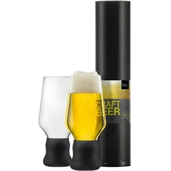 Eisch Craft Beer Experts Becher 450 ml 2er Set Schwarz in Geschenkröhre