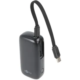 goobay Powerbank 20.000 mAh mit integriertem USB-CTM-Kabel