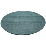 Esprit Teppich »Gil«, rund, handgewebt, seidig glänzend, schimmernde Farbbrillianz, Melangeeffekt, blau