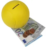 HMF Spardose Tennisball mit Schlüssel Durchmesser 10 cm Gelb