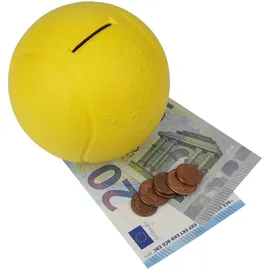 HMF Spardose Tennisball mit Schlüssel Durchmesser 10 cm Gelb