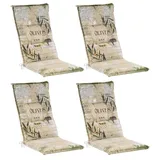 GO-DE Stuhlauflagen Hochlehner 4er Set GARDOLI, Beige - Grün - Hochlehner - Olive - 4er Set