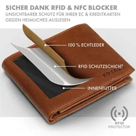 ROYALZ Detroit Geldbörse Herren Portemonnaie braun