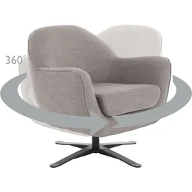 Home Affaire Drehsessel HOME AFFAIRE "Stavre, Loungesessel mit Drehfunktion", grau (taupe grau), B:83cm H:85cm T:80cm, 100% Polyester, Sessel, Drehsessel, in moderner Optik, mit elegantem Drehfuß