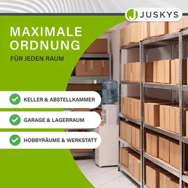 Juskys 3er Regalsystem Easy - 2 Lagerregale - 12 MDF Holz Böden 960kg