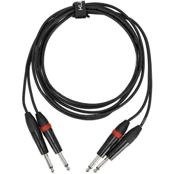 Klang Twin Audiokabel, 3 Meter 2x 6,3mm Klinke, male, mono - 2x 6,3mm Klinke, ma... - Audiokabel