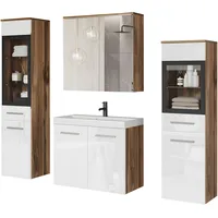 WELLTIME »MADRIT II, Schrank mit Waschbecken, 2 Hänger, Spiegelschrank«,