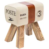 Wohnling Sitzhocker Canvas Braun 40 x 30 x 47 cm, Turnhocker Hocker WL5.107, beige/braun
