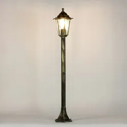 Licht-Erlebnisse PARIS Rustikale Wegeleuchte Außen in Gold Antik E27 IP44 Landhaus Lampe Gartenlaterne, 8240