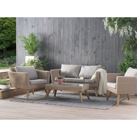 Beliani Rattan Lounge-Set braun