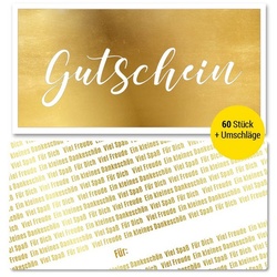 Frank Paperman Geschenkkarte Gutscheine & Terminkarten, Goldfolienprägung, Stempelfeld, 100 % Recyclingpapier