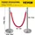 Vevor Edelstahl Absperrpfosten Seil Abgrenzungsständer Kugelkopf 3 Rote Samtseile Silberne Säule 4 Packung Crowd Control Barriers