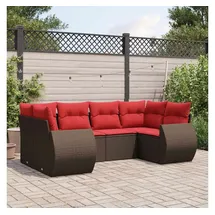 vidaXL Gartensofa-Set 6-tlg. braun Polyrattan
