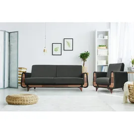 Konsimo Gustavo Sofa 3-sitzer Mit Schlaffunktion, Grau - Konsimo®