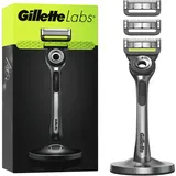 Gillette Labs mit Peelingstange, Gillette Herrenrasierer, 1 Griff, 3 Klingen, mit magnetischer Premium-Halterung