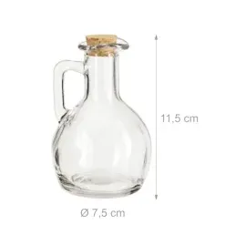 Relaxdays Öl- & Essigkanne 2er Set 180 ml Glas transparent