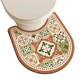 ZESLIV WC Vorleger mit Ausschnitt 50 * 55cm rutschfeste Badematte Saugfähig Badezimmerteppich runde Toilettenmatte Badgarnitur Badteppich