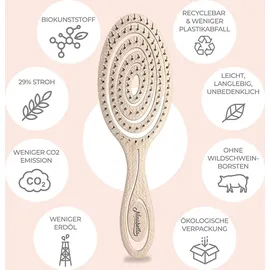 Ninabella Haarbürste ohne Ziepen für Damen, Herren - Entwirrbürste Haarbürsten - Natur