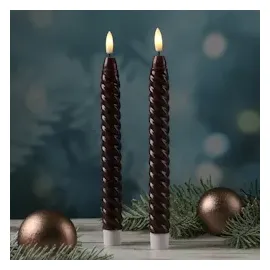 MARELIDA LED Stabkerzen Twist 25 cm rot 2 St.