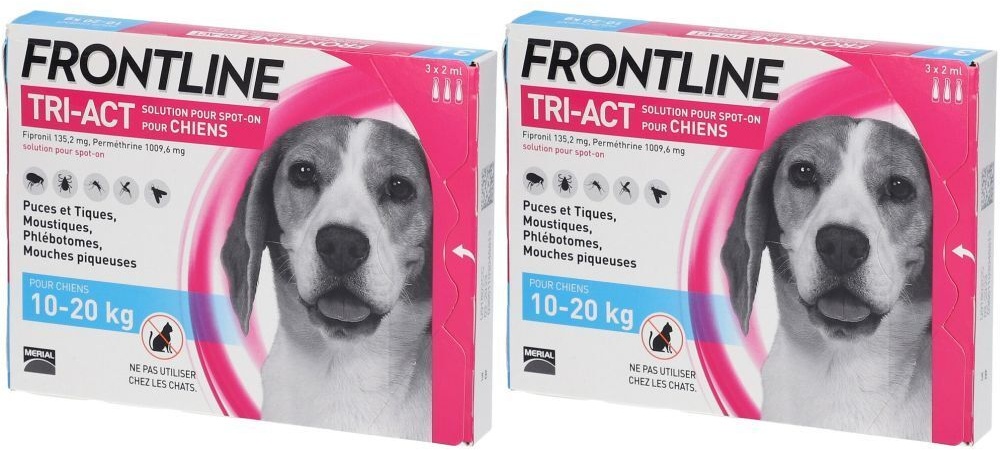 Frontline® TRI-ACT M pour chiens moyens 2x3 pc(s) pipette(s) unidose(s)