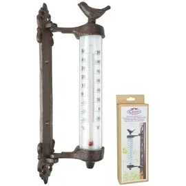 Esschert Design Fensterthermometer Vogel Braun