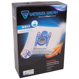 Wessel-Werk 4 X Wbs4 = Swirl S73 Staubsaugerbeutel für Bosch und Siemens mit Staubverschluss