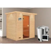 Karibu Selena inkl. Plug & Play 3,6 kW Bio externe Steuerung + LED Dachkranz